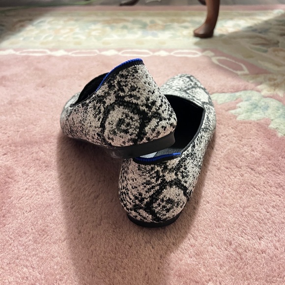 Black and White Snakeskin Rothy’s Almond Loafer - Picture 4 of 6